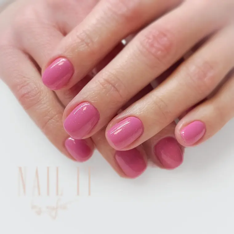 Mjukt rosa naglar i naturlig längd